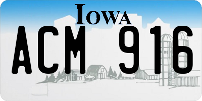 IA license plate ACM916