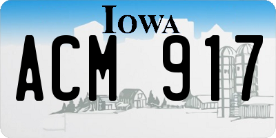 IA license plate ACM917