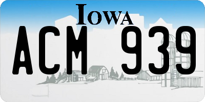 IA license plate ACM939