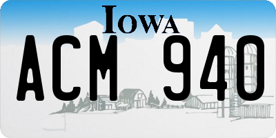 IA license plate ACM940