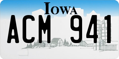 IA license plate ACM941