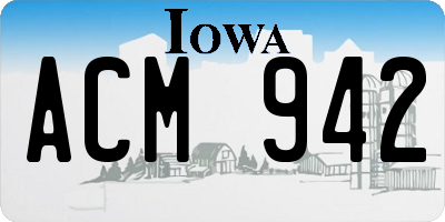 IA license plate ACM942