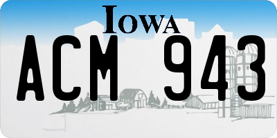 IA license plate ACM943