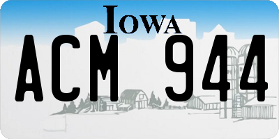 IA license plate ACM944