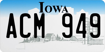 IA license plate ACM949