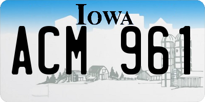 IA license plate ACM961