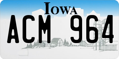 IA license plate ACM964