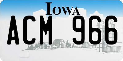 IA license plate ACM966