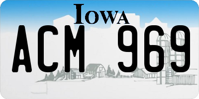 IA license plate ACM969