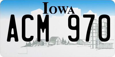 IA license plate ACM970