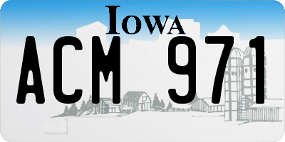 IA license plate ACM971