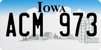 IA license plate ACM973