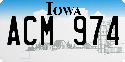 IA license plate ACM974