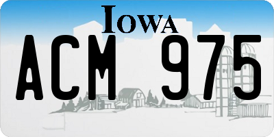 IA license plate ACM975