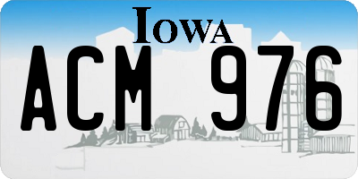 IA license plate ACM976