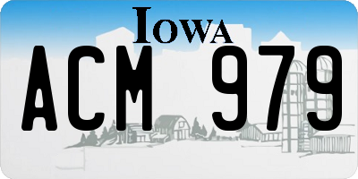 IA license plate ACM979