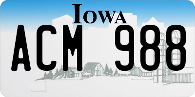 IA license plate ACM988