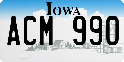 IA license plate ACM990