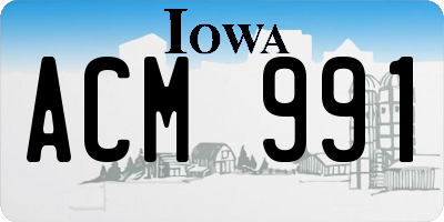 IA license plate ACM991