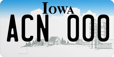 IA license plate ACN000