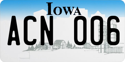 IA license plate ACN006