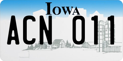 IA license plate ACN011