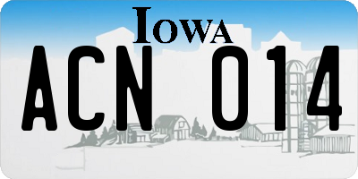 IA license plate ACN014