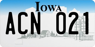 IA license plate ACN021