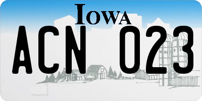 IA license plate ACN023