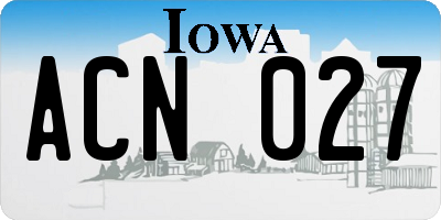 IA license plate ACN027
