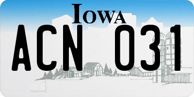 IA license plate ACN031