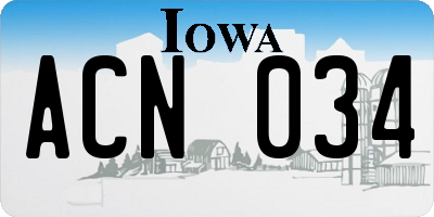 IA license plate ACN034