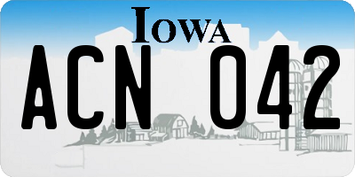 IA license plate ACN042