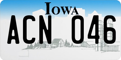 IA license plate ACN046
