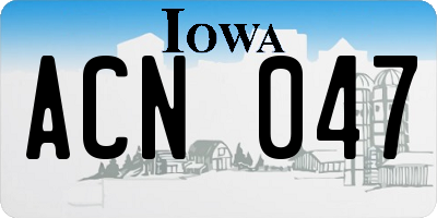 IA license plate ACN047