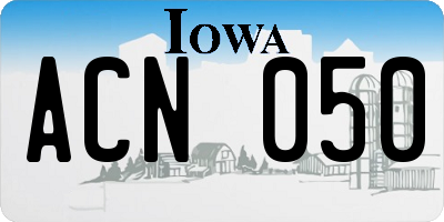 IA license plate ACN050
