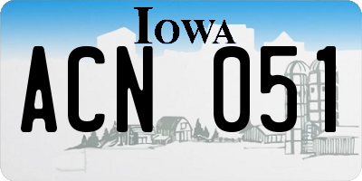 IA license plate ACN051