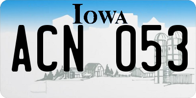 IA license plate ACN053