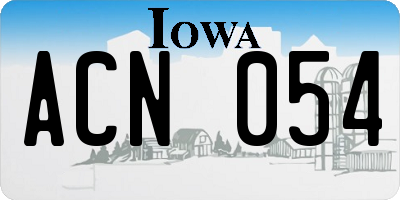 IA license plate ACN054