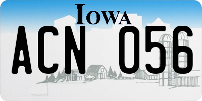 IA license plate ACN056