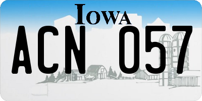 IA license plate ACN057