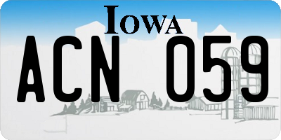 IA license plate ACN059