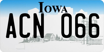 IA license plate ACN066
