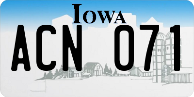 IA license plate ACN071