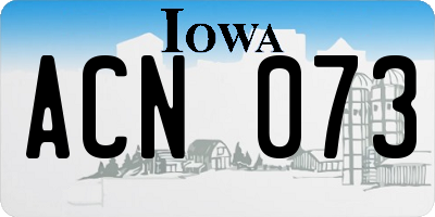 IA license plate ACN073