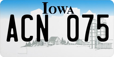 IA license plate ACN075