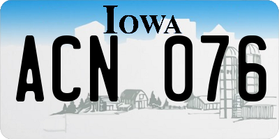 IA license plate ACN076