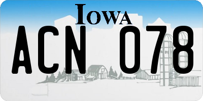 IA license plate ACN078