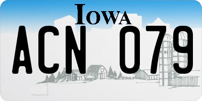 IA license plate ACN079