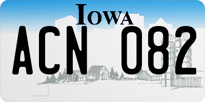 IA license plate ACN082